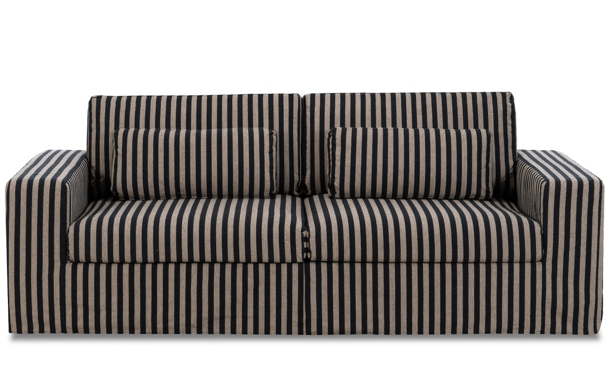 VIKELAND 3-sitssoffa Randig Beige/Svart VIKELAND 3-sitssoffa Randig Beige/Svart