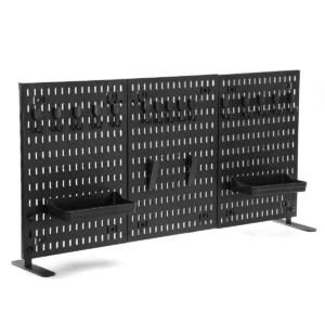 Bärbar Pegboard Organisationskit Flera ändamål Plastförvaringsbräda 90 cm x 42 cm Fuktsäker Verktygsfri montering Juster