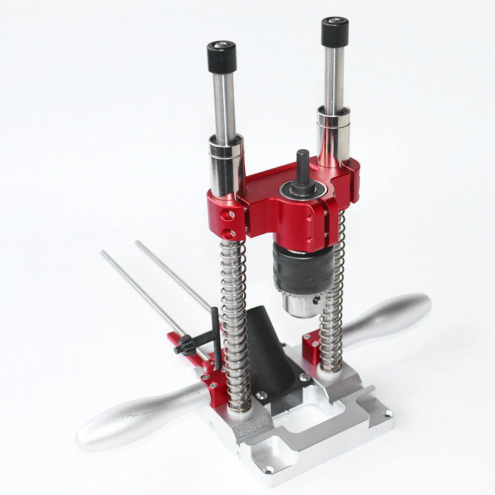 ENJOYWOOD bärbar vertikal borrguide med dammuppsamlingsport hög precision träbearbetnings lokator jig för raka hål ENJOYWOOD bärbar vertikal borrguide med dammuppsamlingsport hög precision träbearbetnings lokator jig för raka hål