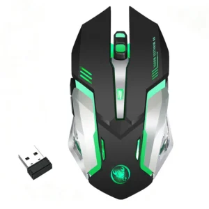 HXSJ M10 2.4G trådlös spelmus med RGB-ljus 2400DPI 6-tangenter ergonomisk design 600mAh Type-C uppladdningsbar E-sport g