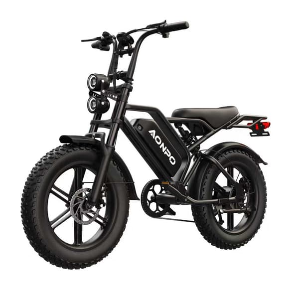 Terränggående elcykel AONPO V20, 52V 750W 15Ah, Fatbike, Svart Terränggående elcykel AONPO V20, 52V 750W 15Ah, Fatbike, Svart