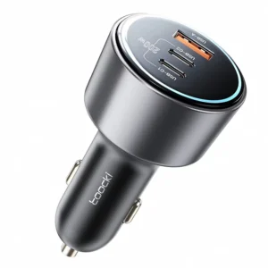 Toocki SD-033 200W 3-port USB PD-laddare adapter USB-A+2USB-C PD QC4+ AFC PPS SCP FCP Snabbladdning med blå LED för iPho