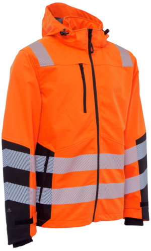 Varselsoftshelljacka återvunnen 116503R orange Stl. 4XL