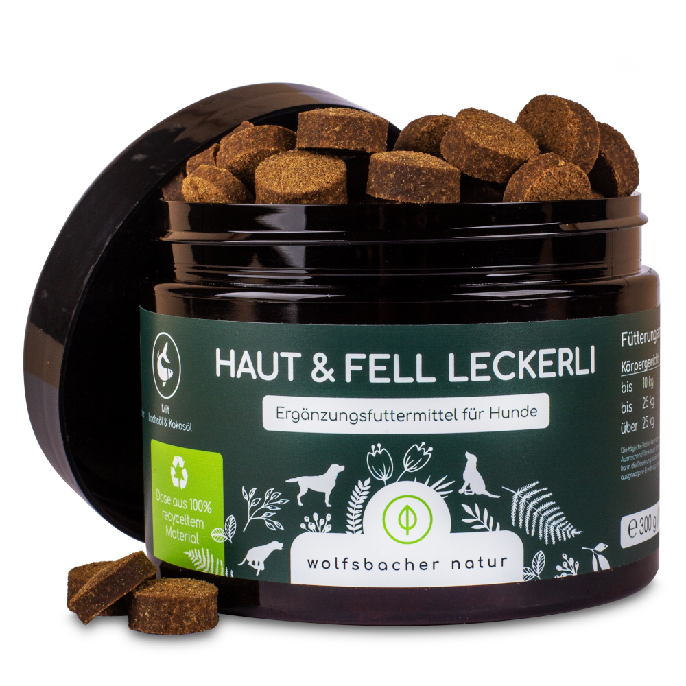 Wolfsbacher Natur Leckerli hud & päls - 300 g Wolfsbacher Natur Leckerli hud & päls - 300 g
