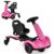 6V Gokart elektrisk drivbil för barn Elektrisk gokart med 2-vägs justerbar sits Rosa