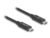 Delock USB-C till USB-C-kabel 240W PD, 80 Gbps, 16K @ 60Hz, 0,5m – Svart